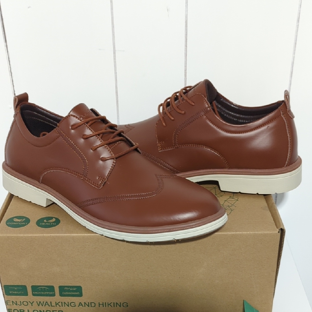 Orthocomfoot Men's Brown Business Shoes Size 11